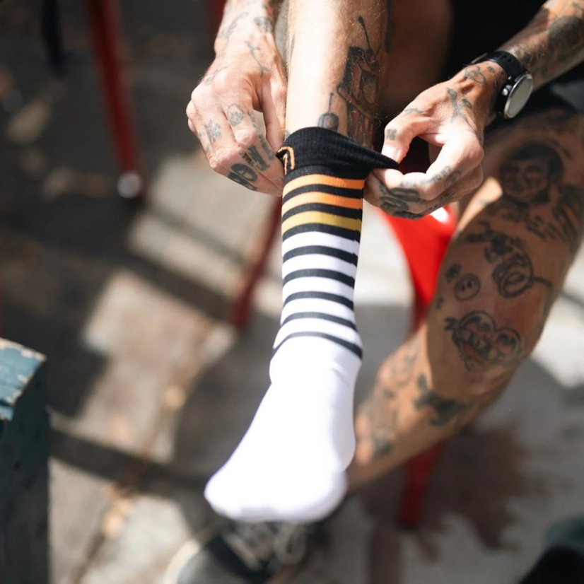 Sidas Run Anatomic Light Crew White/Black - Veľkosť: 39-41